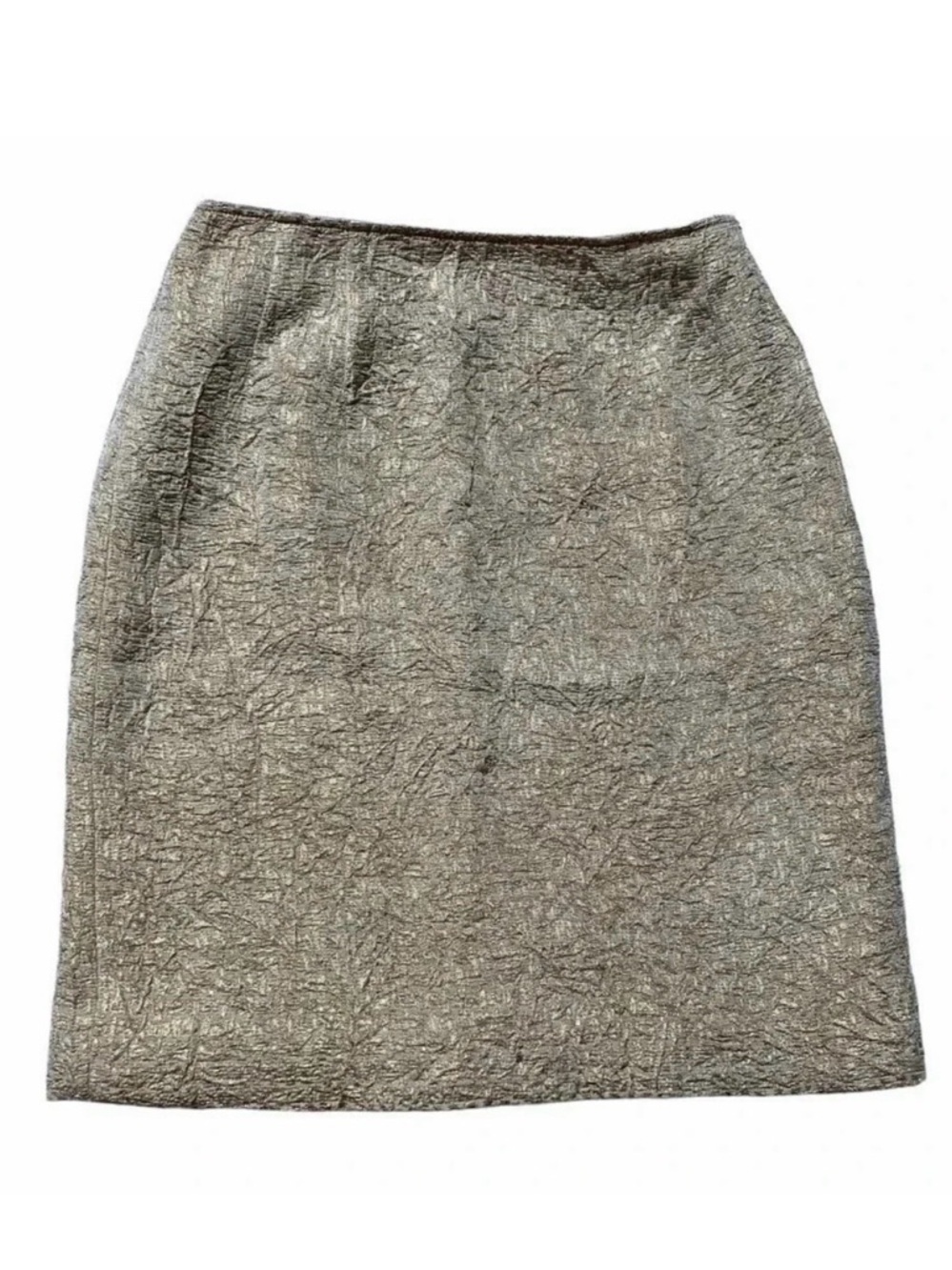 Rickie Freeman Teri Jon Gold Metallic Pencil Skirt Size 2 Cocktail Holiday